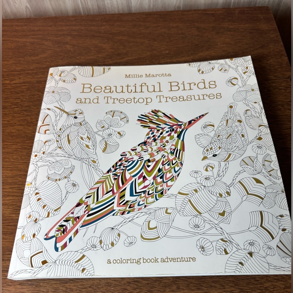 Millie Marotta Adult Teen Beautiful Birds and Treetop Treasures Coloring Book